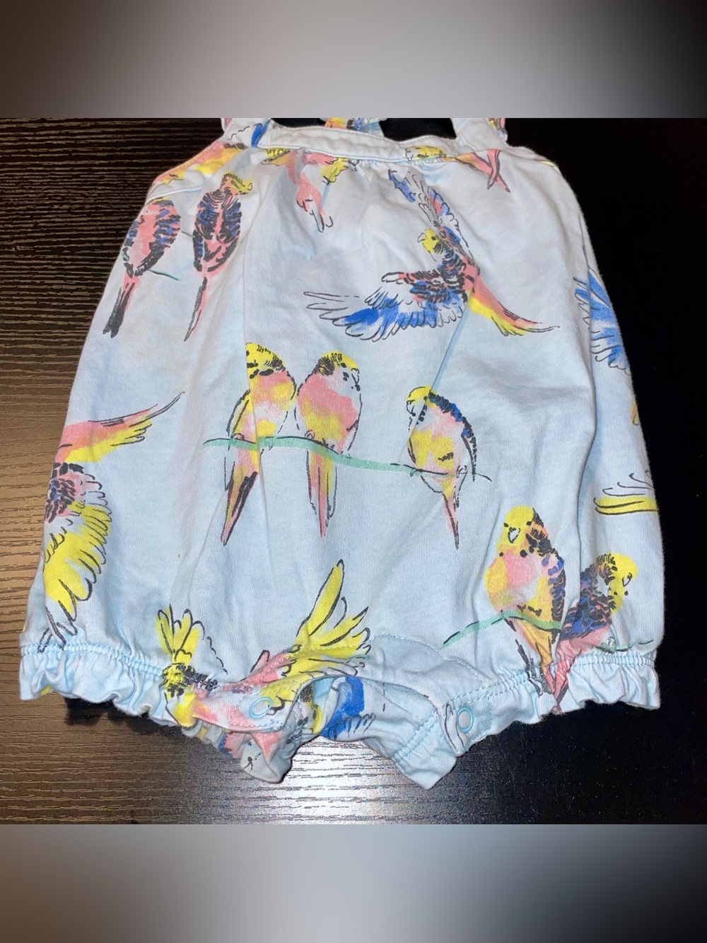 Tea Collection Light Blue Romper with Colorful Parrot Accents - Picture 5 of 5